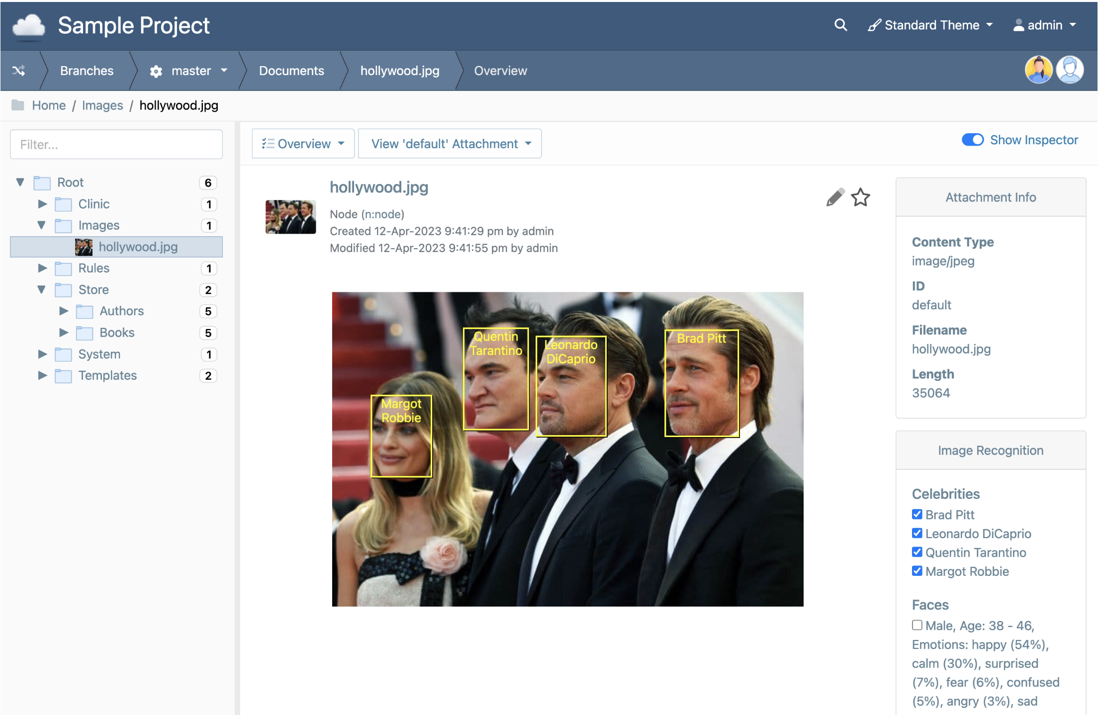 screenshot of Gitana Cloud CMS